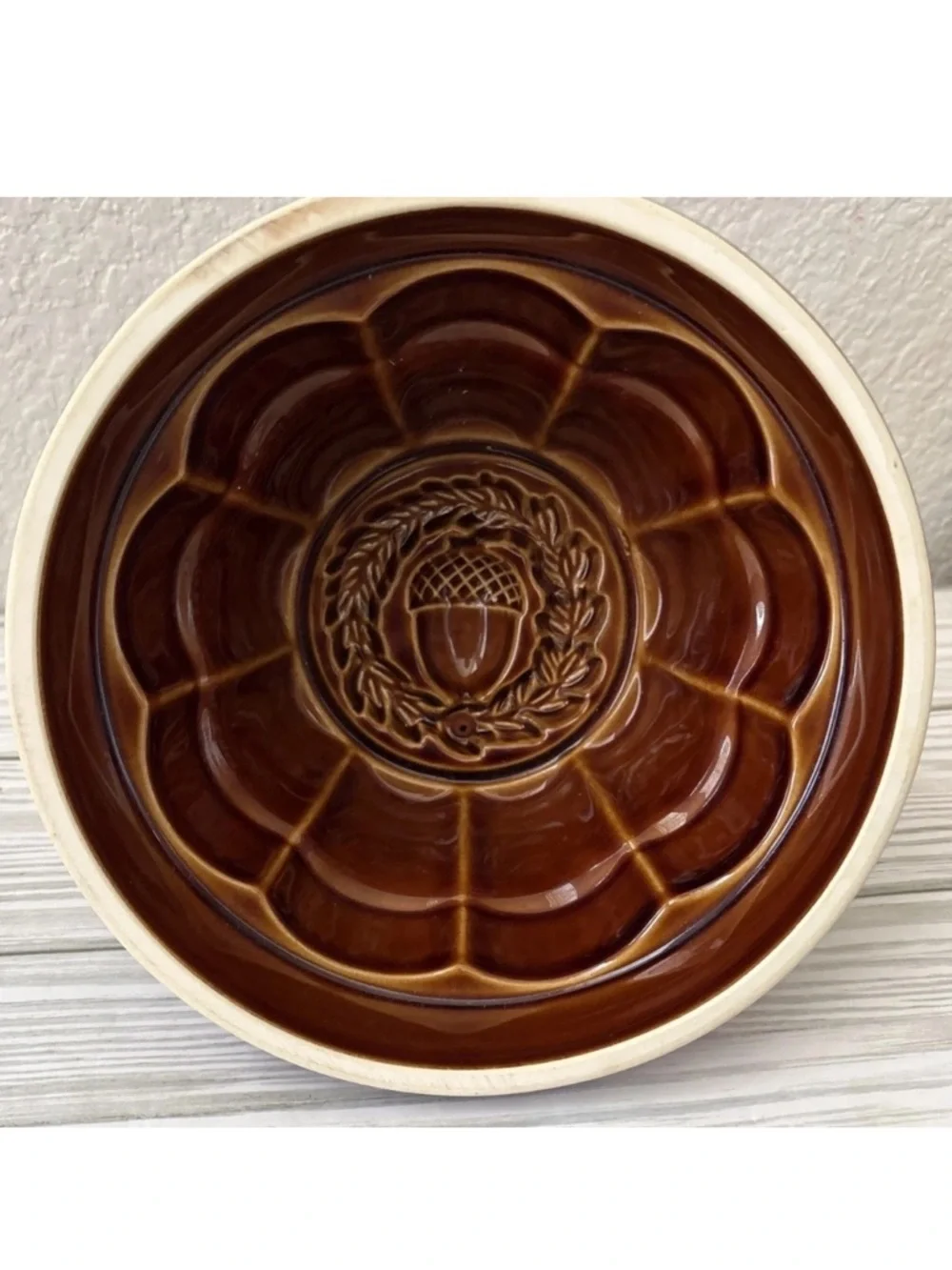 Williams Sonoma Glazed Mold Autumn Acorn Ceramic Silicone Release Plug 6”